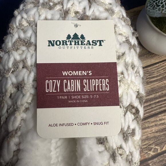 NWT Northeast Outfitters Women's Cozy Cabin Slippers Size S/M (Spacedye Taupe) - Picture 2 of 9
